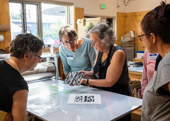 Print and Book Arts Class in progress