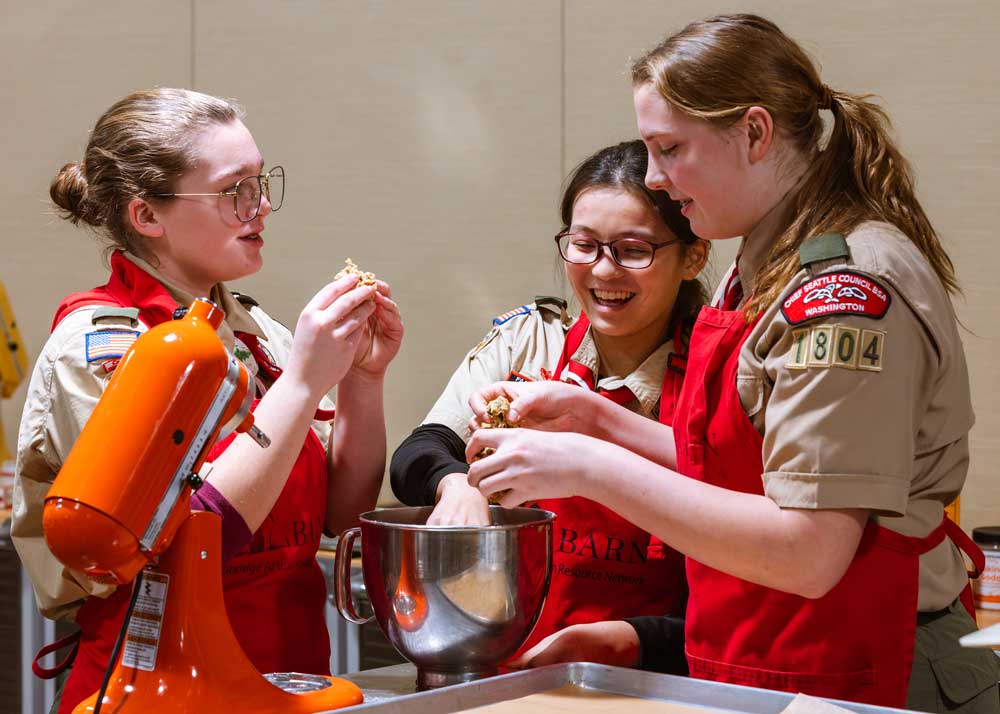 Scouts Baking Cookies