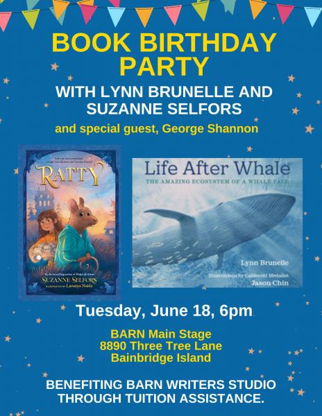 book birthday party poster with details about the event