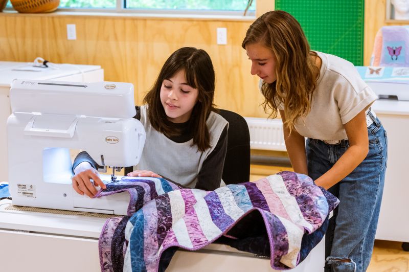 Summer Youth Teens at Sewing Machine