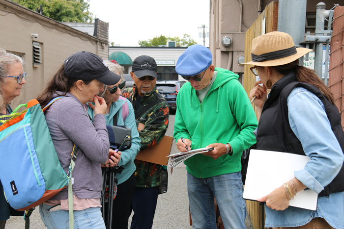 Daniel Winterbottom with a group of students