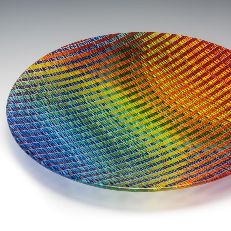 Tapestry fused glass piece by Richard Parrish